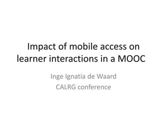 Impact of mobile access on learner interactions in a mooc method and findings