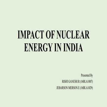 Impact of nuclear energy in india