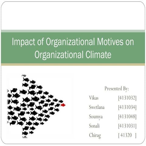 Impact of organizational motives on organizational climate