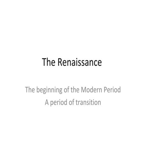Impact of renaissance on english literature | PPT