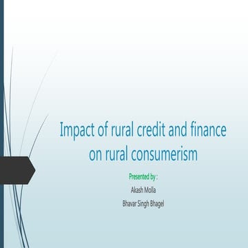 Impact of rural credit and finance on rural (1)