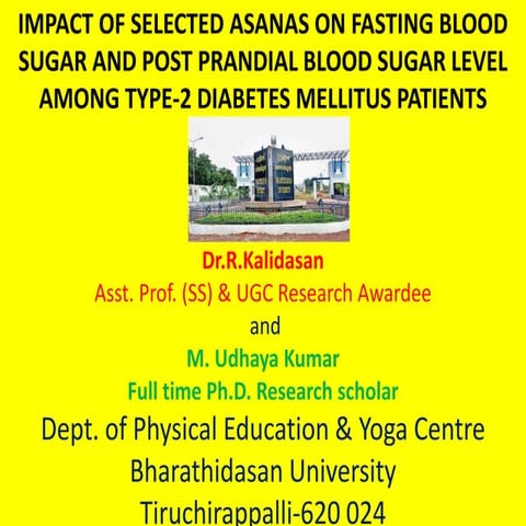 Impact of selected asanas on fasting blood sugar and post prandial ...