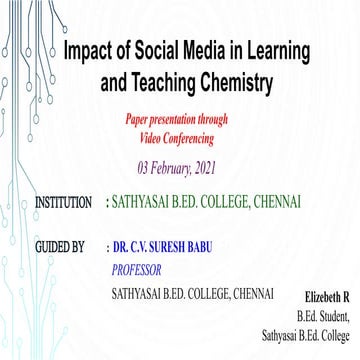 Impact of social media in learning and teaching chemistry | PPTX