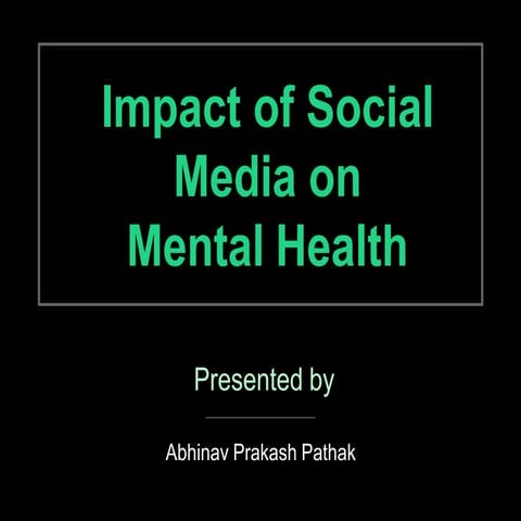 Social Media & Mental Health | PPTX