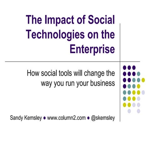 Impact of Social Technologies on the Enterprise