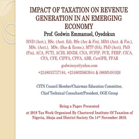 Impact of taxation on gov revenue generation in nigeria | PDF