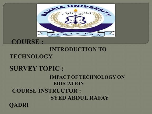 Impact of technology in education