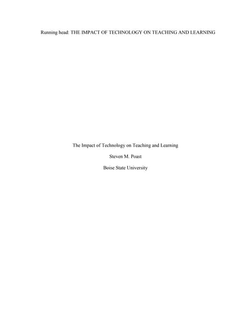 Impact of technology on teaching and learning