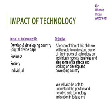 Impact of technology 