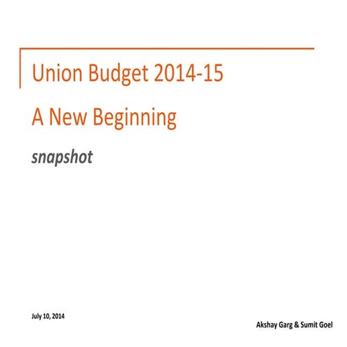 Impact of union budget 2014