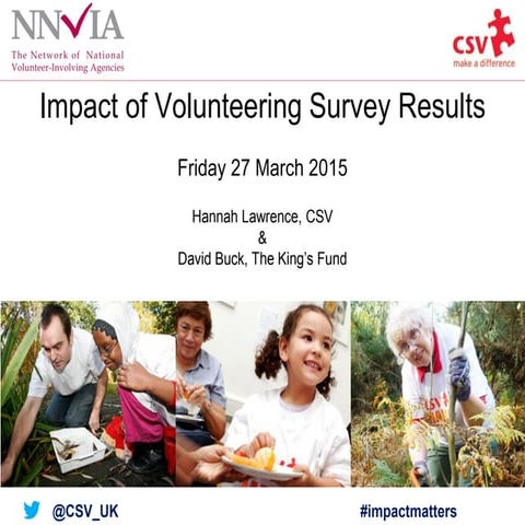 Impact of Volunteering Survey - h lawrence & d buck - 27.03.15