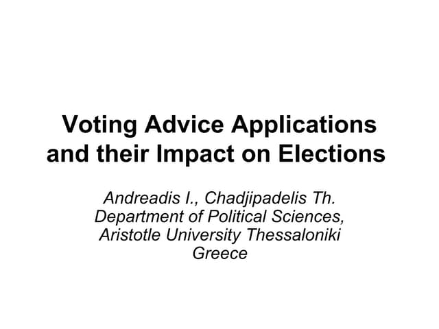 Impact of voting advice applications (VAAs) on voting behaviour