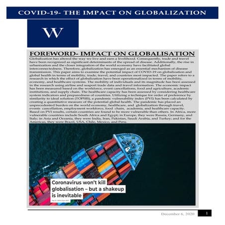 COVID-19 The Impact on Globalization