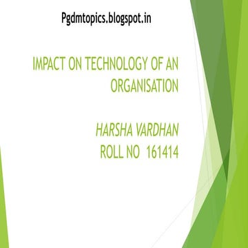 Impact on technology of an organisation