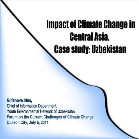 Impacts of cc in central asia (case study uzbekistan) | PPT