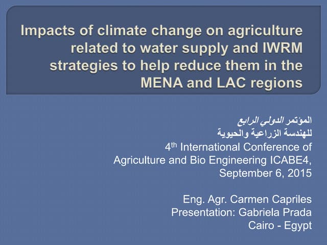 Impacts of climate change on agriculture
