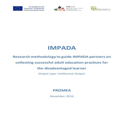 IMPADA_O3_A1_ Research methodology successful practices for disadvantaged learners