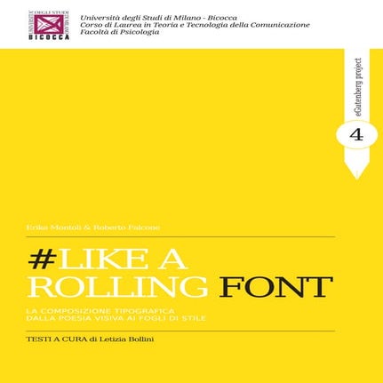 Impaginazione ebook collana eGutenberg project - Università degli Studi di Milano-Bicocca