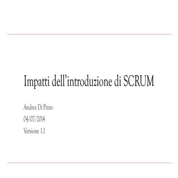 Impatti dell'introduzione di Scrum