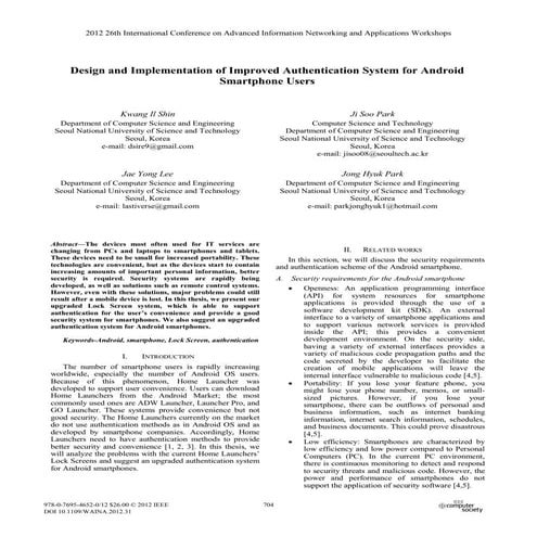 Design and Implementation of Improved Authentication System for Android ...