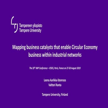 Business catalysts for the Circular Economy innovations