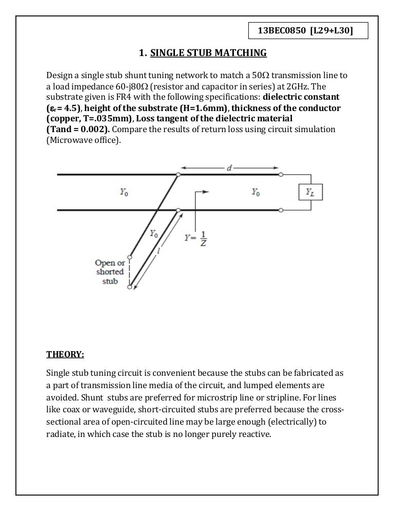 Impedance matching in awr