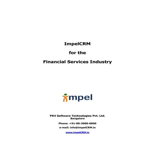 Impel CRM for Financial Services
