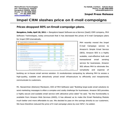 Impel Slashes Price on E-mail Campaigns