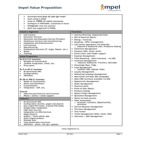 Impel Value Proposition