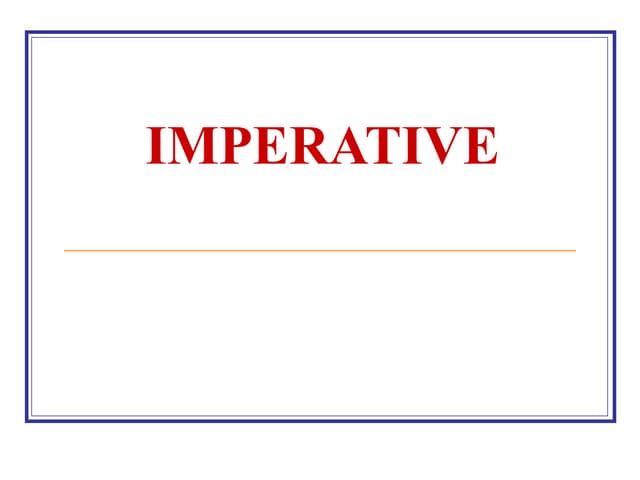 Imperative | PPT