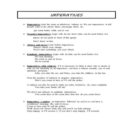 Imperatives | DOCX