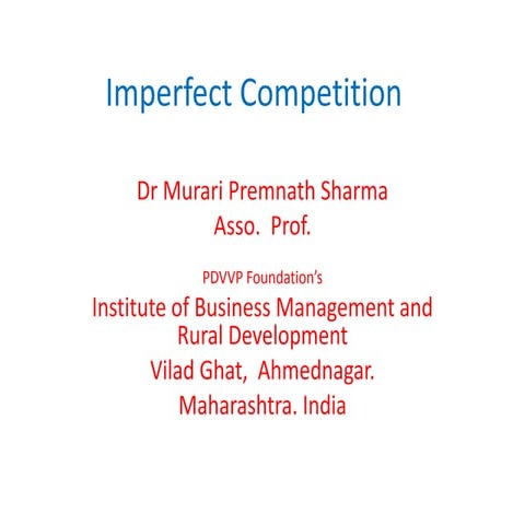 Imperfect competion 2