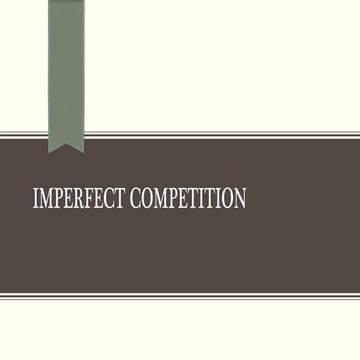 Imperfect Competition