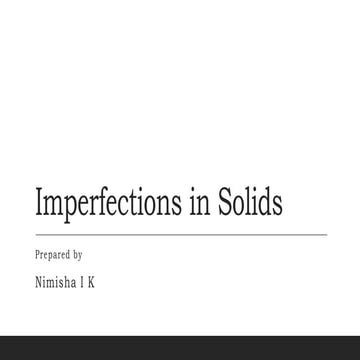 Imperfections in solids con