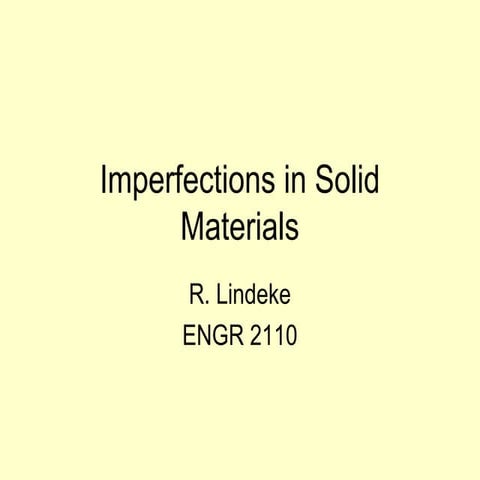 Imperfections  lecture 2
