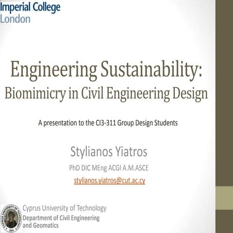 [Group Design Projects] Sustainability in Engineering