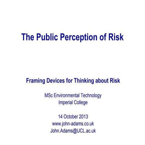 The Public Perception of Risk | PPTX