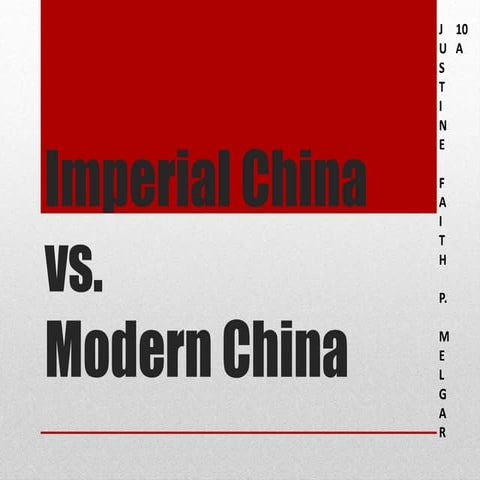 Imperial China vs. Modern China