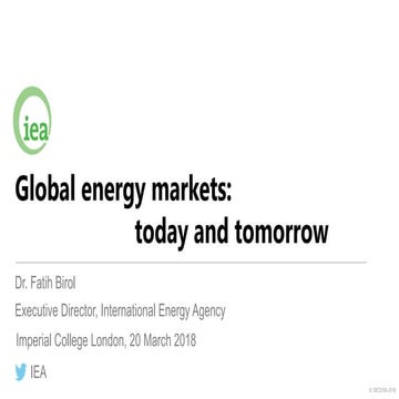 Global energy markets: today & tomorrow