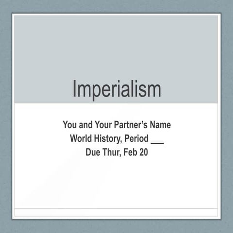 Imperialism culmtask