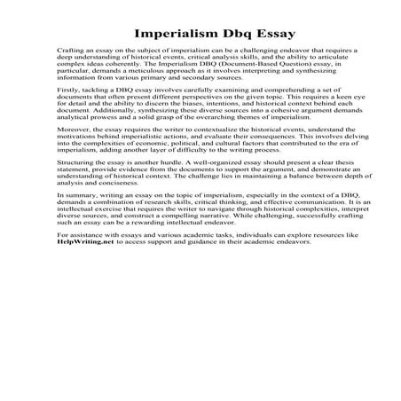 Imperialism Dbq Essay