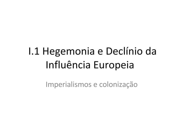 Imperialismo e Colonialismo