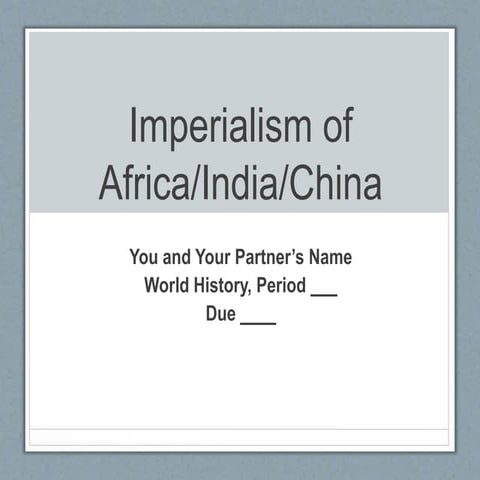 Imperialism task