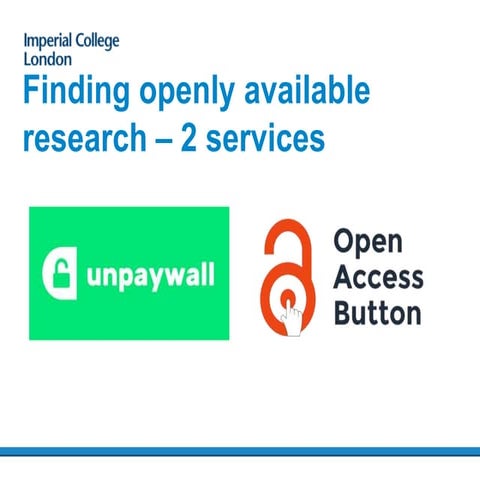 Finding open access research – two services