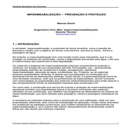 Impermeabilizacao E Patologias Trabalho Storte