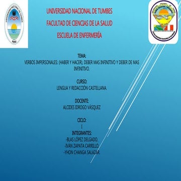 Impersonales del verbo haber y hacer ,deber mas infinitivo y deber de mas infinitivo