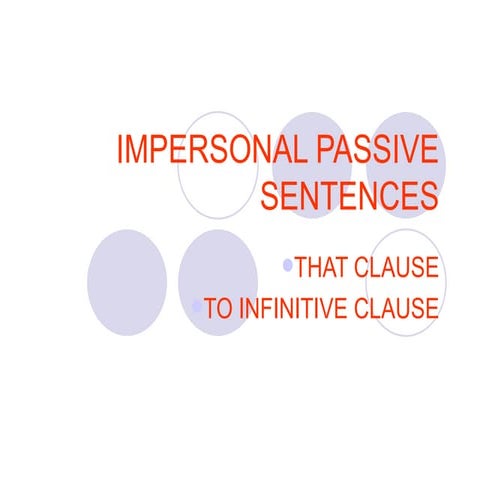 Impersonal passive sentences