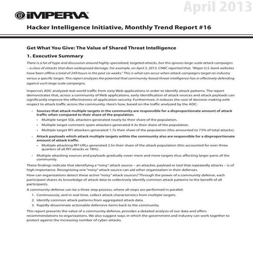 The Value of Shared Threat Intelligence