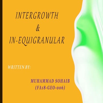 TEXTURES OF IGNEOUS ROCKS