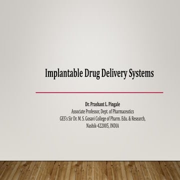 Implantable Drug Delivery System